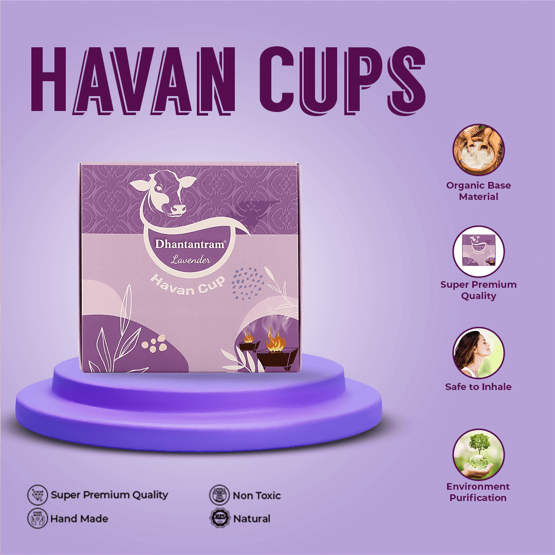 Premium Cow Dung Lavender Hawan Cup