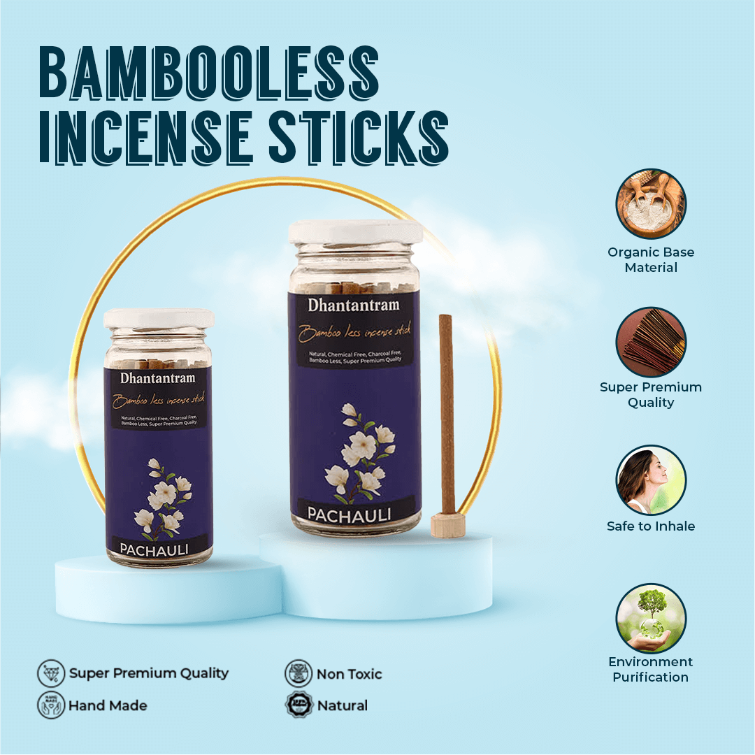 Premium Cow Dung Pachauli Bambooless Incense Sticks
