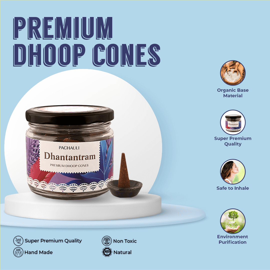 Pachauli Premium Cow dung Dhoop Cone Dhantantram