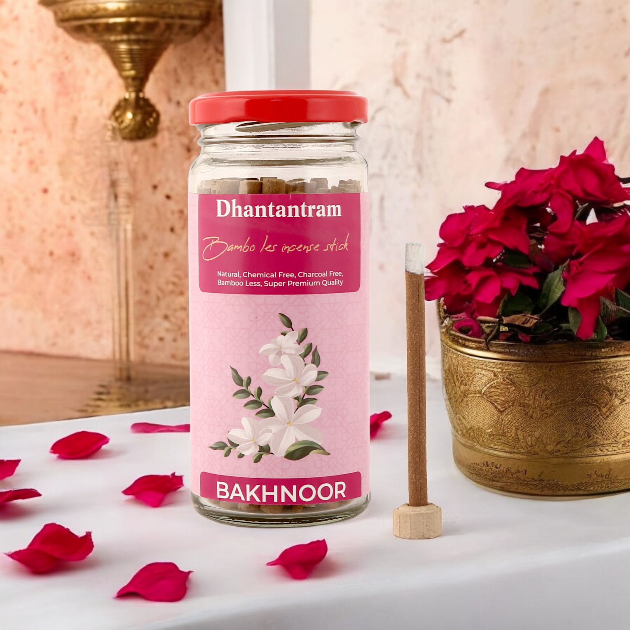 Premium Cow dung Baknoor Bambooless Incense Stick (30 pieces supply with stand)