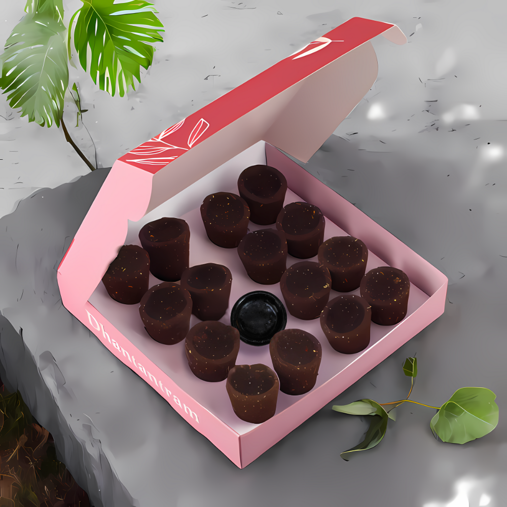 Premium Cow Dung Rose Hawan cup (15 pieces supply with stand)
