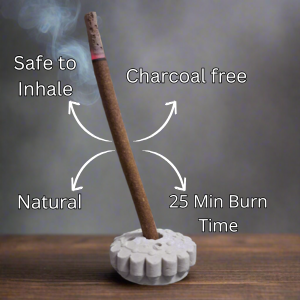 Premium Cow Dung Pachauli Bambooless Incense Sticks (30 pieces supply with stand)