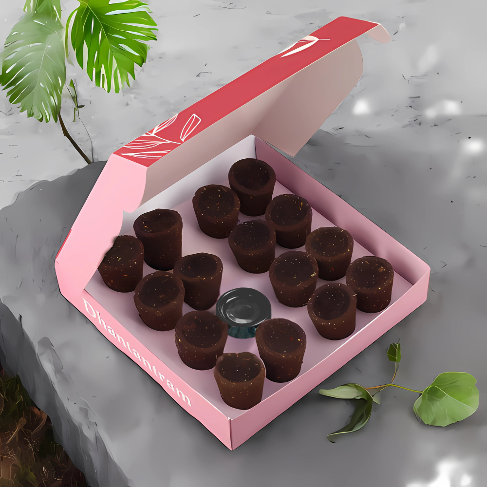 Premium Cow Dung Hawan Cup Bundle (45 pieces supply with stand)