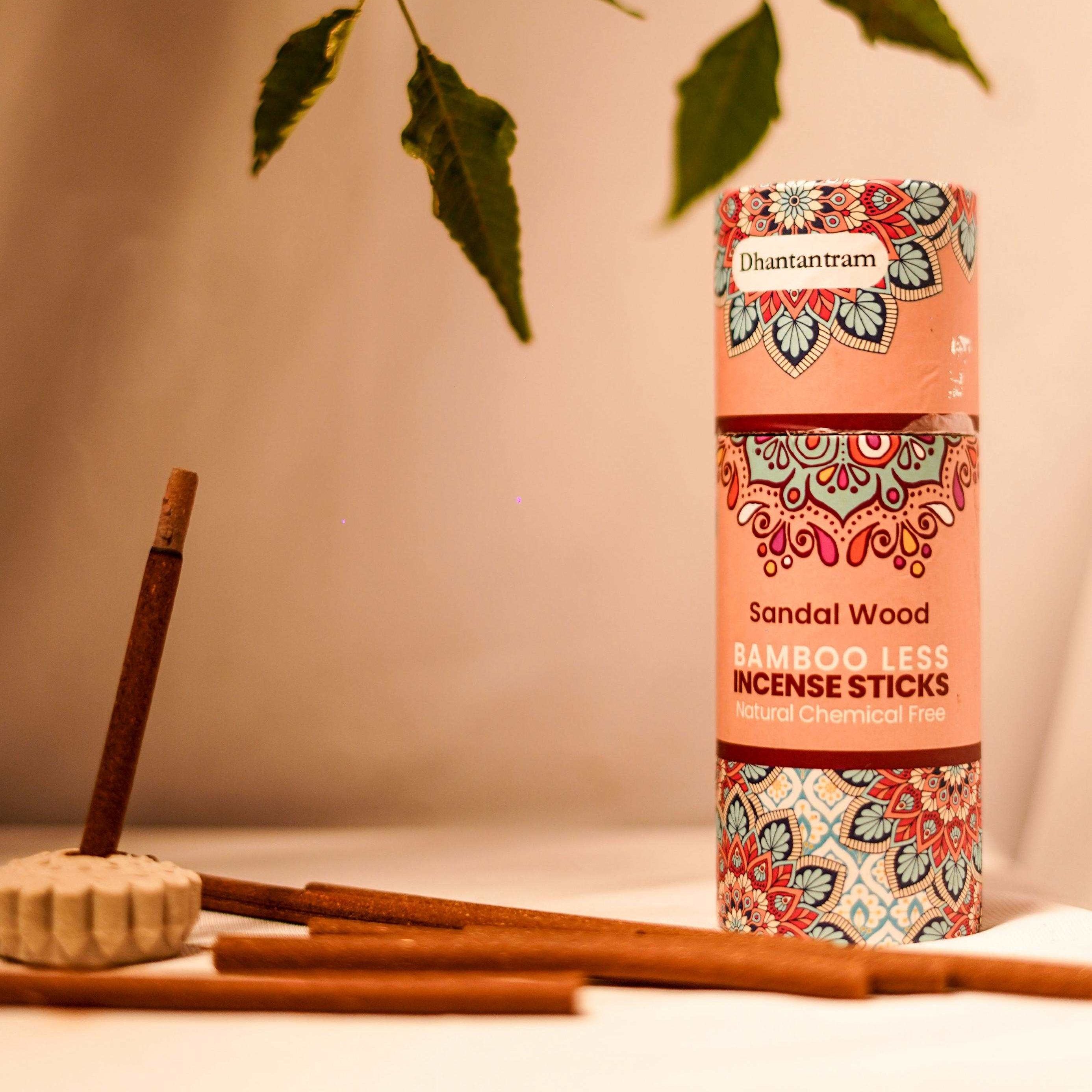 Premium Sandal Wood Flower Bamboo less Incense Stick Dhantantram