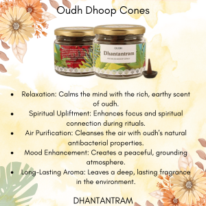 Oudh Premium Cow dung Dhoop Cone  (50 pieces supply with stand)