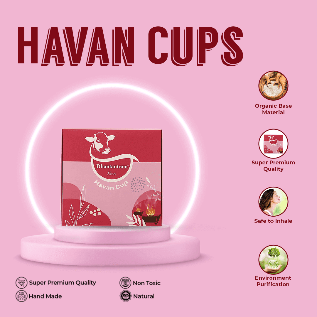Premium Cow Dung Rose Hawan cup