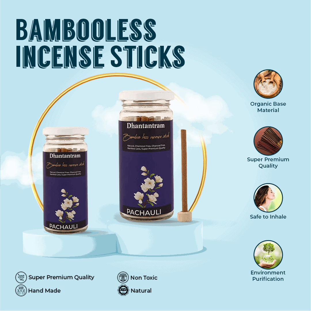Premium Cow Dung Pachauli Bambooless Incense Sticks Dhantantram